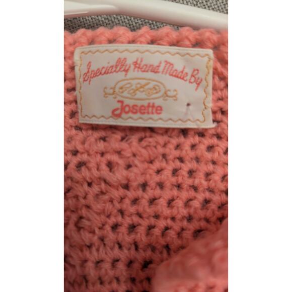 Specially Handmade by Josette Vintage Coral Pink Knit Shirt Vintage, Cottagecore - Picture 3 of 6